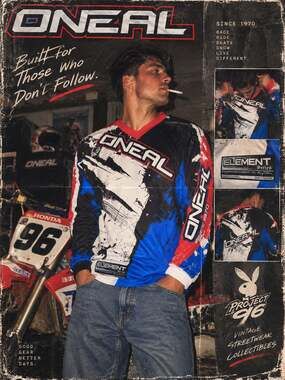 O'Neal Element Series Shocker Motocross Jersey Red Black Blue